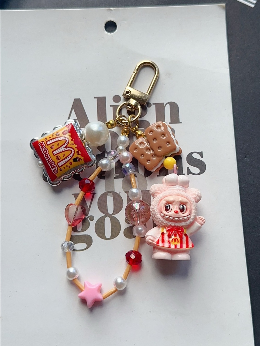 McDonald's Pink and Red Cute Character Keychain Charm
